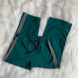 Teal Striped Wide Leg Sweats